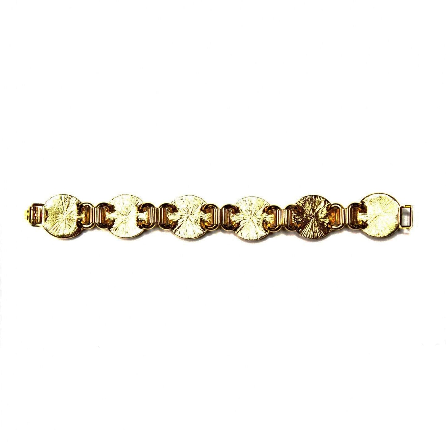 Vintage Gold Gianni Versace Medusa Head Coin Bracelet with Crystal Accents RSTKD Vintage