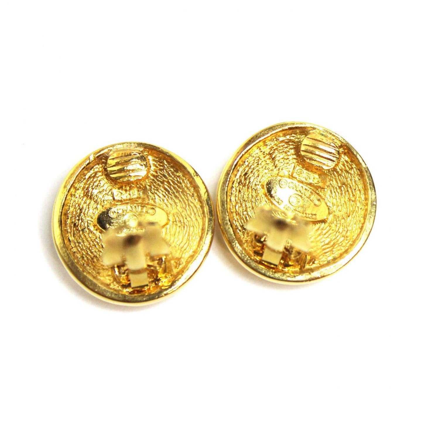Vintage Gold Quilted Chanel Clip on Earrings RSTKD Vintage