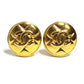 Vintage Gold Quilted Chanel Clip on Earrings RSTKD Vintage