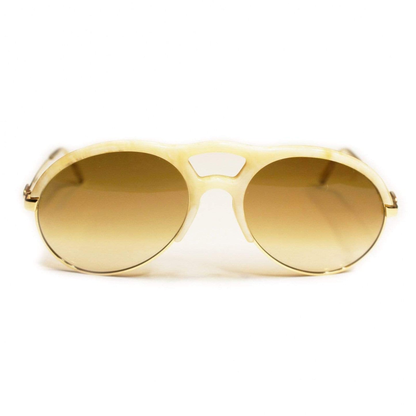 Vintage Ivory Bugatti Shades With Brown Gradient Lens RSTKD Vintage