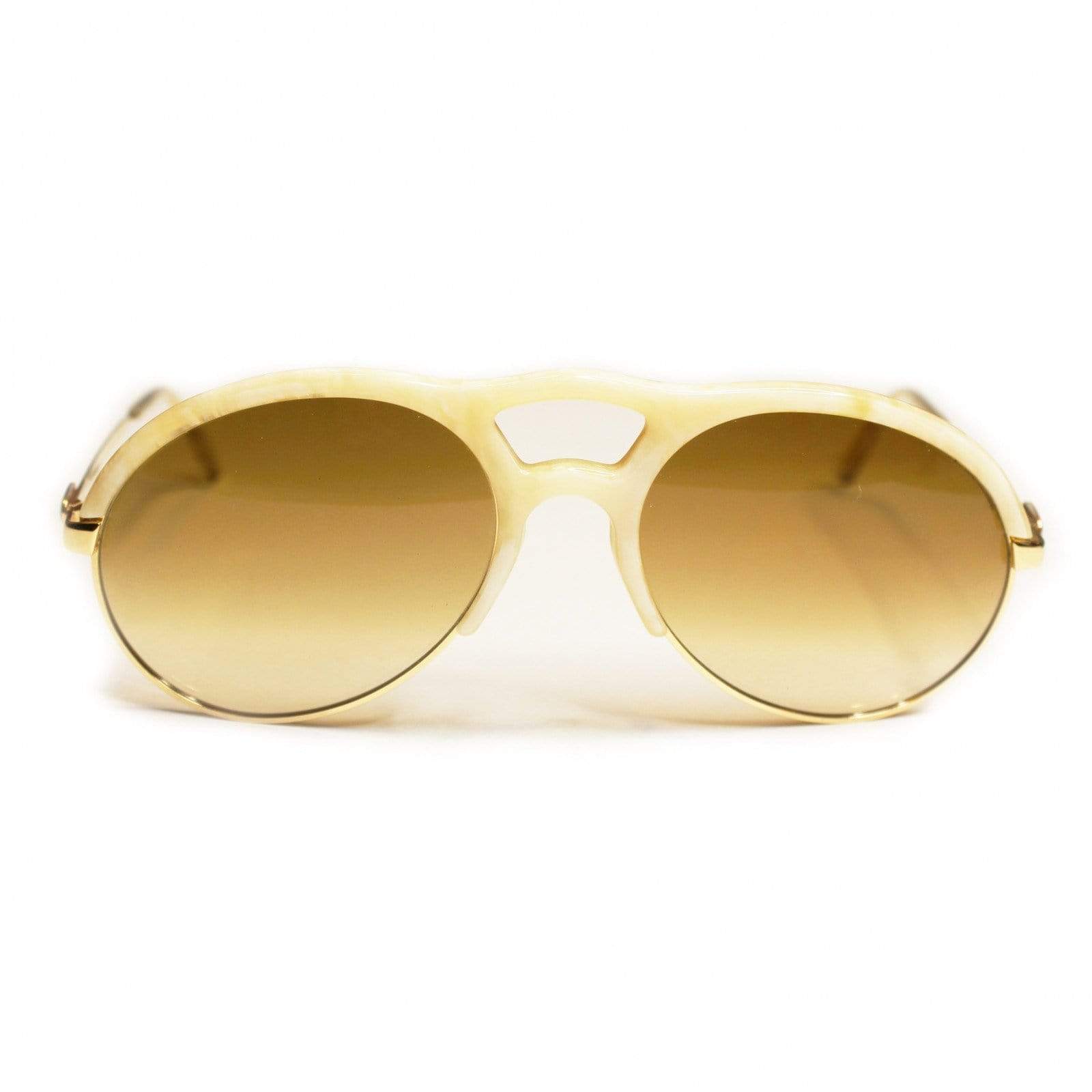 Vintage Ivory Bugatti Shades With Brown Gradient Lens RSTKD Vintage