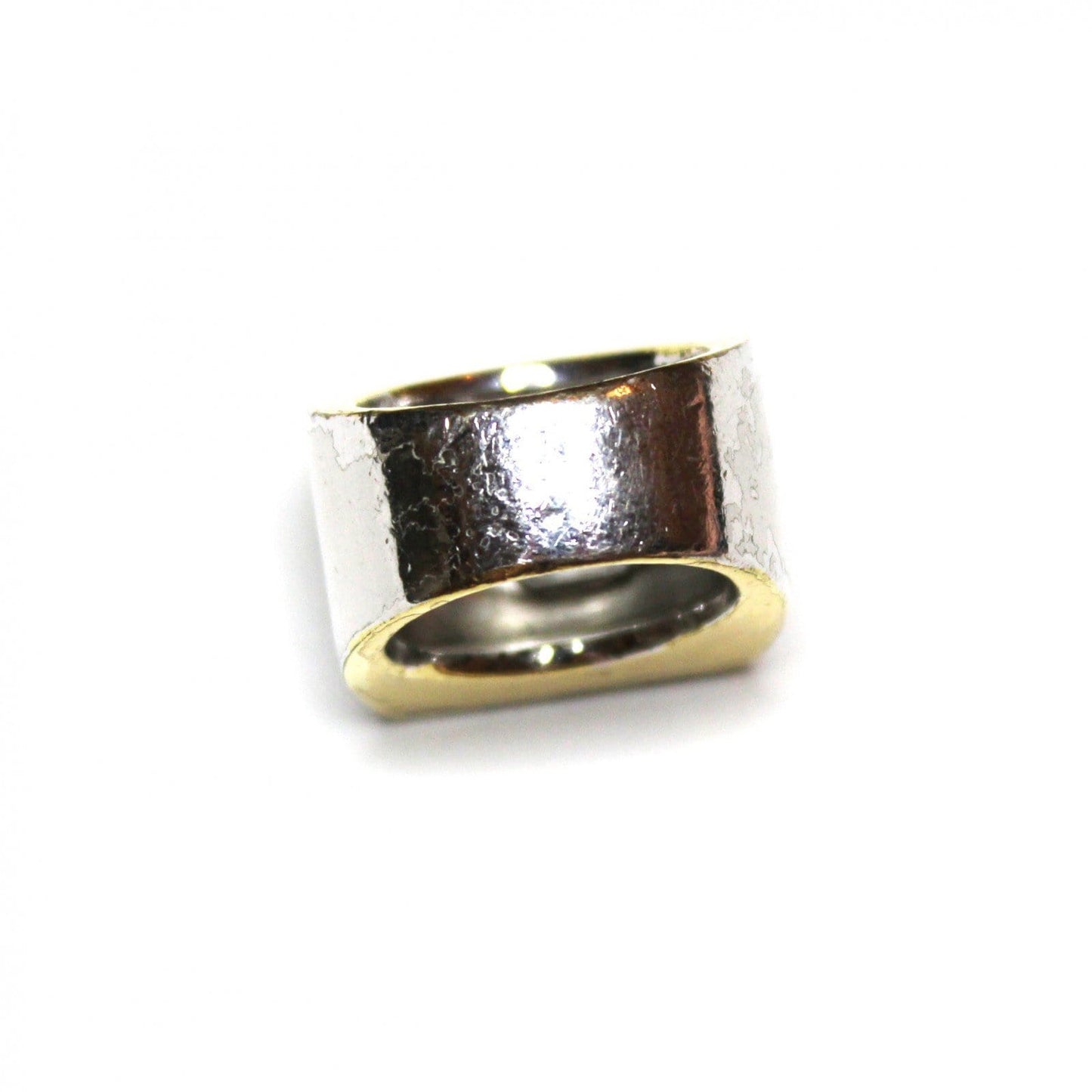 Vintage Silver/ Gold Quilted Gianni Versace Medusa Head Pinky Ring RSTKD Vintage