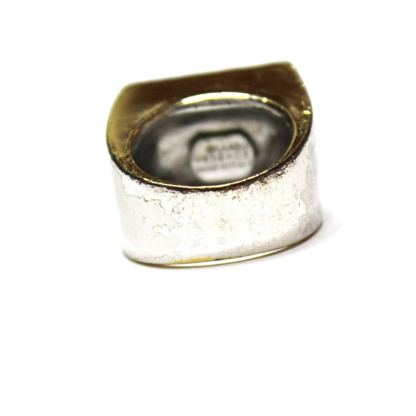 Vintage Silver/ Gold Quilted Gianni Versace Medusa Head Pinky Ring RSTKD Vintage