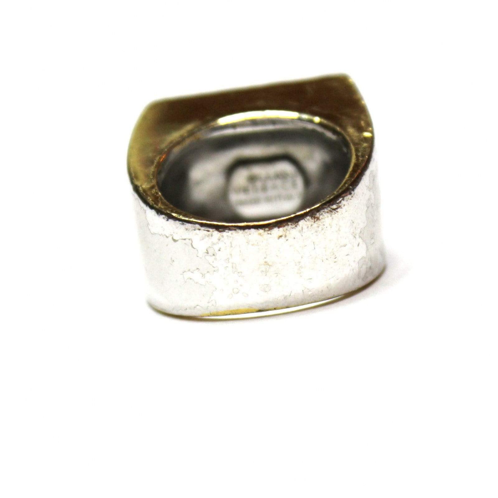 Vintage Silver/ Gold Quilted Gianni Versace Medusa Head Pinky Ring RSTKD Vintage